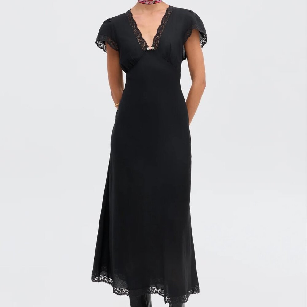 Rixo Clarice Linen Midi Dress, US 6, Worn once! Orig. $225